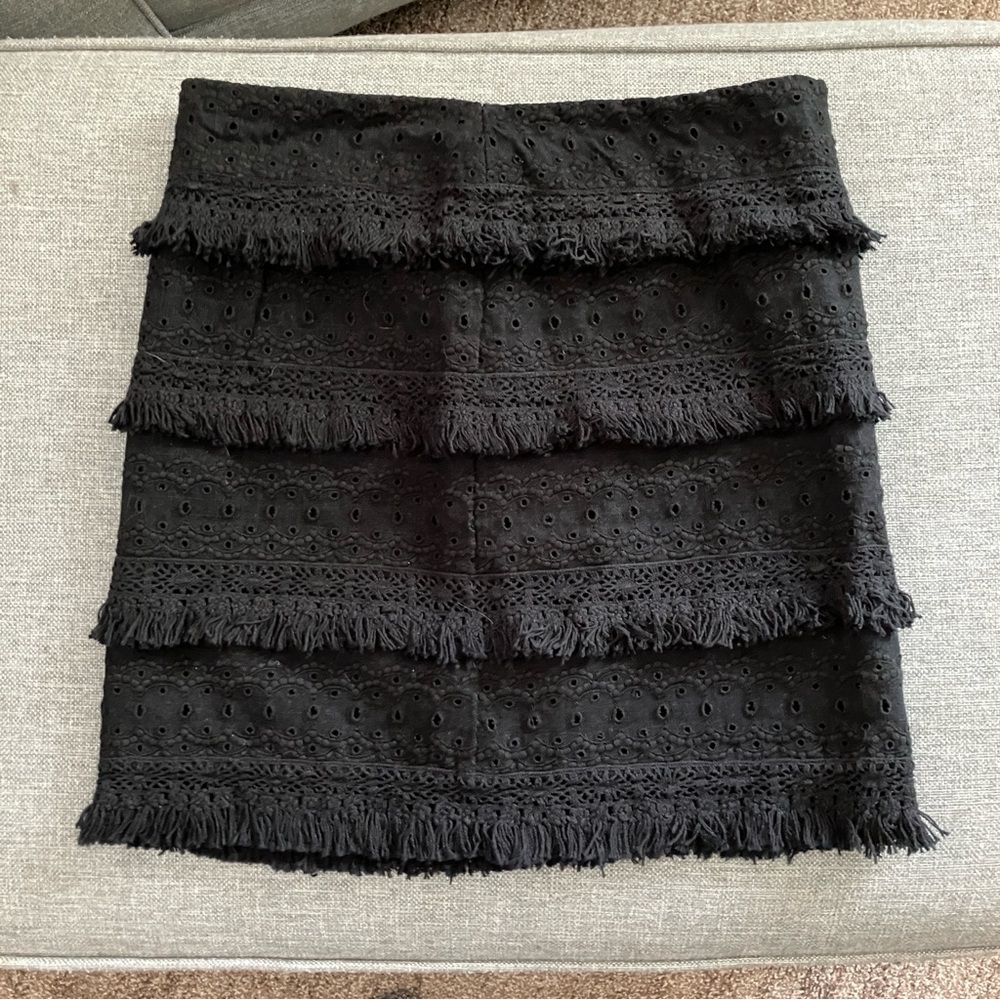 NWT Anthropologie HD in Paris fringe lined skirt